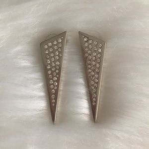Lightning Bolt Silver Studded Earrings